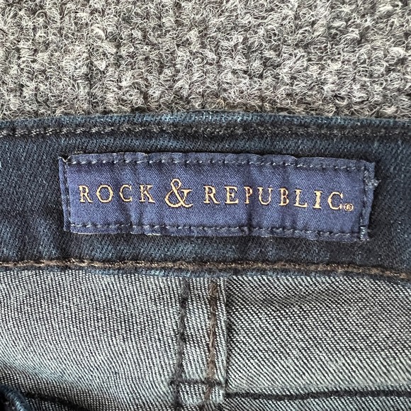 Rock & Republic Jeans Women 10 31x32 Blue Denim Cotton Stretch Mid Rise Straight - Picture 8 of 16